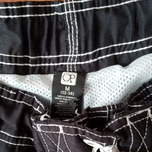 OP Men's Black and White Board Shorts - Picture 3 of 5